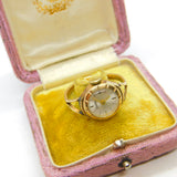 9ct Yellow Gold Zentra Watch Conversion Ring Mid-Century c1950 Birmingham