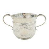 Queen Anne Britannia Silver Floral Embossed Porringer Cup Antique 1710 London