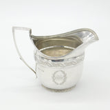 Georgian Sterling Silver Helmet Cream Jug Floral Cartouche 1800 London Antique