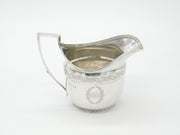 Georgian Sterling Silver Helmet Cream Jug Floral Cartouche 1800 London Antique