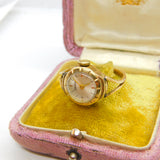 9ct Yellow Gold Zentra Watch Conversion Ring Mid-Century c1950 Birmingham