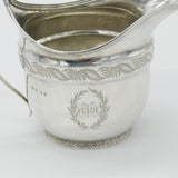 Georgian Sterling Silver Helmet Cream Jug Floral Cartouche 1800 London Antique