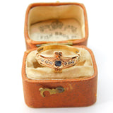 9ct Yellow Gold, Sapphire & Diamond Set Victorian Style Ring 1978 London