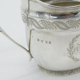 Georgian Sterling Silver Helmet Cream Jug Floral Cartouche 1800 London Antique
