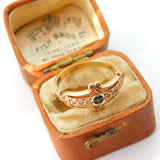9ct Yellow Gold, Sapphire & Diamond Set Victorian Style Ring 1978 London