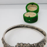 Victorian Sterling Silver Etruscan Style Cuff Bangle Bracelet Antique 1884