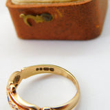 9ct Yellow Gold, Sapphire & Diamond Set Victorian Style Ring 1978 London