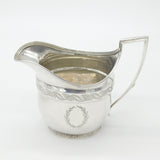 Georgian Sterling Silver Helmet Cream Jug Floral Cartouche 1800 London Antique