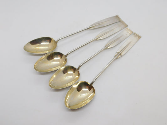 Chinese Sterling Silver Shanghai Rowing Club Oar Form Teaspoon Set Antique