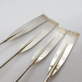 Chinese Sterling Silver Shanghai Rowing Club Oar Form Teaspoon Set Antique