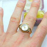 9ct Yellow Gold Zentra Watch Conversion Ring Mid-Century c1950 Birmingham