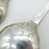 19th Century Hanau .800 Silver Pair of Apostle Serving Spoons Antique c1880
