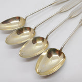 Chinese Sterling Silver Shanghai Rowing Club Oar Form Teaspoon Set Antique