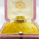 Edwardian 9ct Gold 'Mizpah' Sweetheart Band Ring Antique c1910