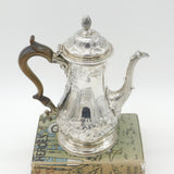 Large Georgian Sterling Silver Floral Embossed Coffee Pot 1772 London William & James Priest