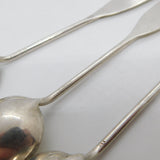Chinese Sterling Silver Shanghai Rowing Club Oar Form Teaspoon Set Antique