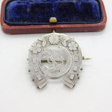 Victorian Sterling Silver Anchor of Hope in Crescent Moon Brooch 1891 Birmingham