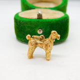 9ct Yellow Gold Poodle Dog Charm Pendant Vintage 1963 London
