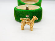 9ct Yellow Gold Poodle Dog Charm Pendant Vintage 1963 London