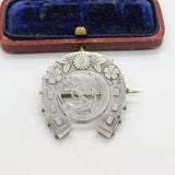 Victorian Sterling Silver Anchor of Hope in Crescent Moon Brooch 1891 Birmingham