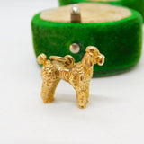 9ct Yellow Gold Poodle Dog Charm Pendant Vintage 1963 London