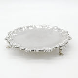Georgian Sterling Silver Scallop Pattern Crested Salver 1767 London Richard Rugg I