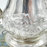 Large Georgian Sterling Silver Floral Embossed Coffee Pot 1772 London William & James Priest