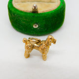 9ct Yellow Gold Poodle Dog Charm Pendant Vintage 1963 London