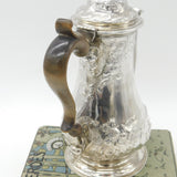 Large Georgian Sterling Silver Floral Embossed Coffee Pot 1772 London William & James Priest