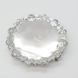 Georgian Sterling Silver Scallop Pattern Crested Salver 1767 London Richard Rugg I