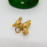 9ct Yellow Gold Poodle Dog Charm Pendant Vintage 1963 London
