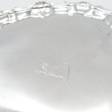 Georgian Sterling Silver Scallop Pattern Crested Salver 1767 London Richard Rugg I