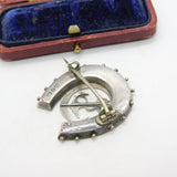 Victorian Sterling Silver Anchor of Hope in Crescent Moon Brooch 1891 Birmingham
