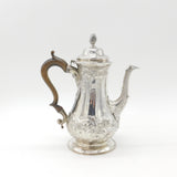 Large Georgian Sterling Silver Floral Embossed Coffee Pot 1772 London William & James Priest