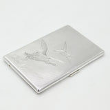 Sterling Silver Aesthetic Flying Duck Pattern Cigarette Case 1938 Birmingham