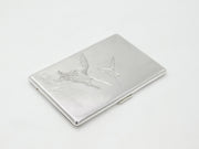 Sterling Silver Aesthetic Flying Duck Pattern Cigarette Case 1938 Birmingham