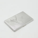 Sterling Silver Aesthetic Flying Duck Pattern Cigarette Case 1938 Birmingham