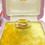 Les Must de Cartier 18ct Trinity Ring with Original Box EW789 Size H UK
