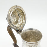 Large Georgian Sterling Silver Floral Embossed Coffee Pot 1772 London William & James Priest