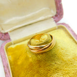 Les Must de Cartier 18ct Trinity Ring with Original Box EW789 Size H UK