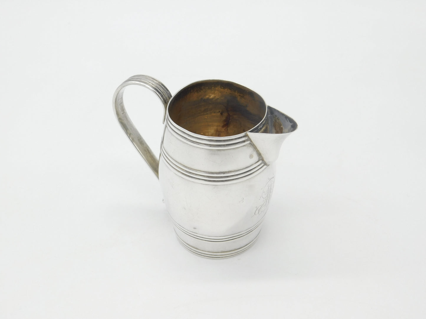 Georgian Sterling Silver Barrel Form Cream Jug 1783 London George Smith II