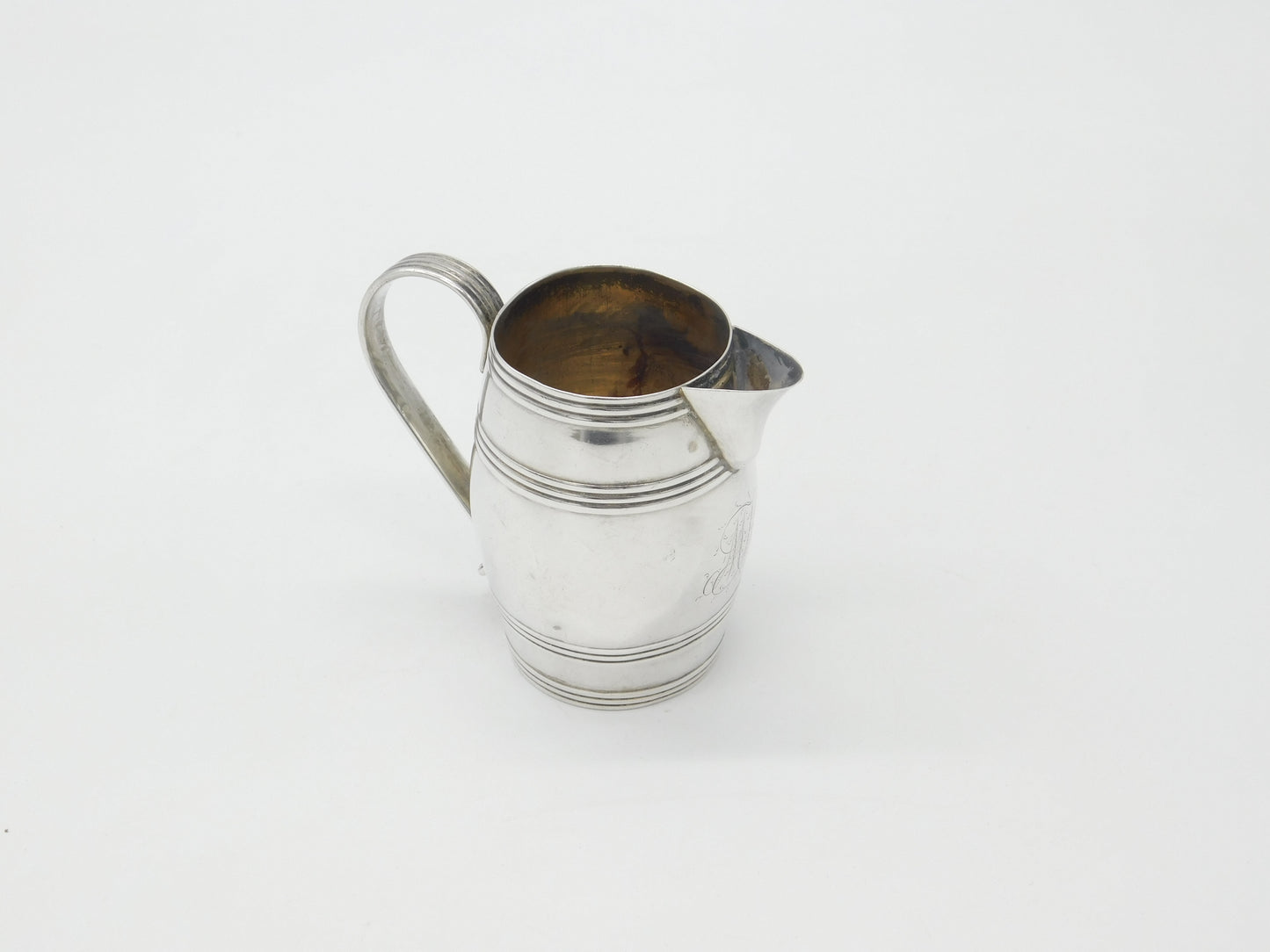 Georgian Sterling Silver Barrel Form Cream Jug 1783 London George Smith II