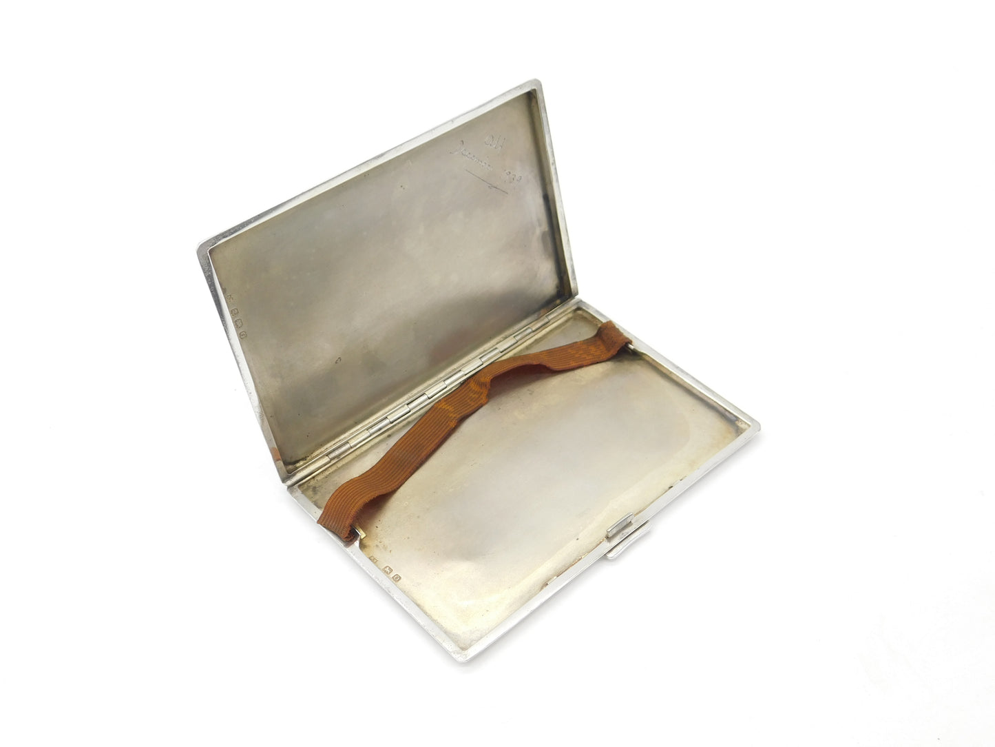 Sterling Silver Aesthetic Flying Duck Pattern Cigarette Case 1938 Birmingham