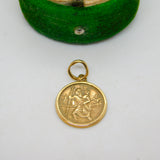 9ct Yellow Gold St Christopher Charm Pendant Vintage 1964 Birmingham