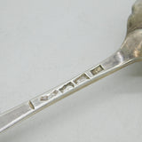 George I Sterling Silver Floral Berry Pattern Dessert Spoon Antique 1723 London