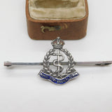 WWII Sterling Silver Enamel Royal Army Medical Corps Brooch TLM Antique