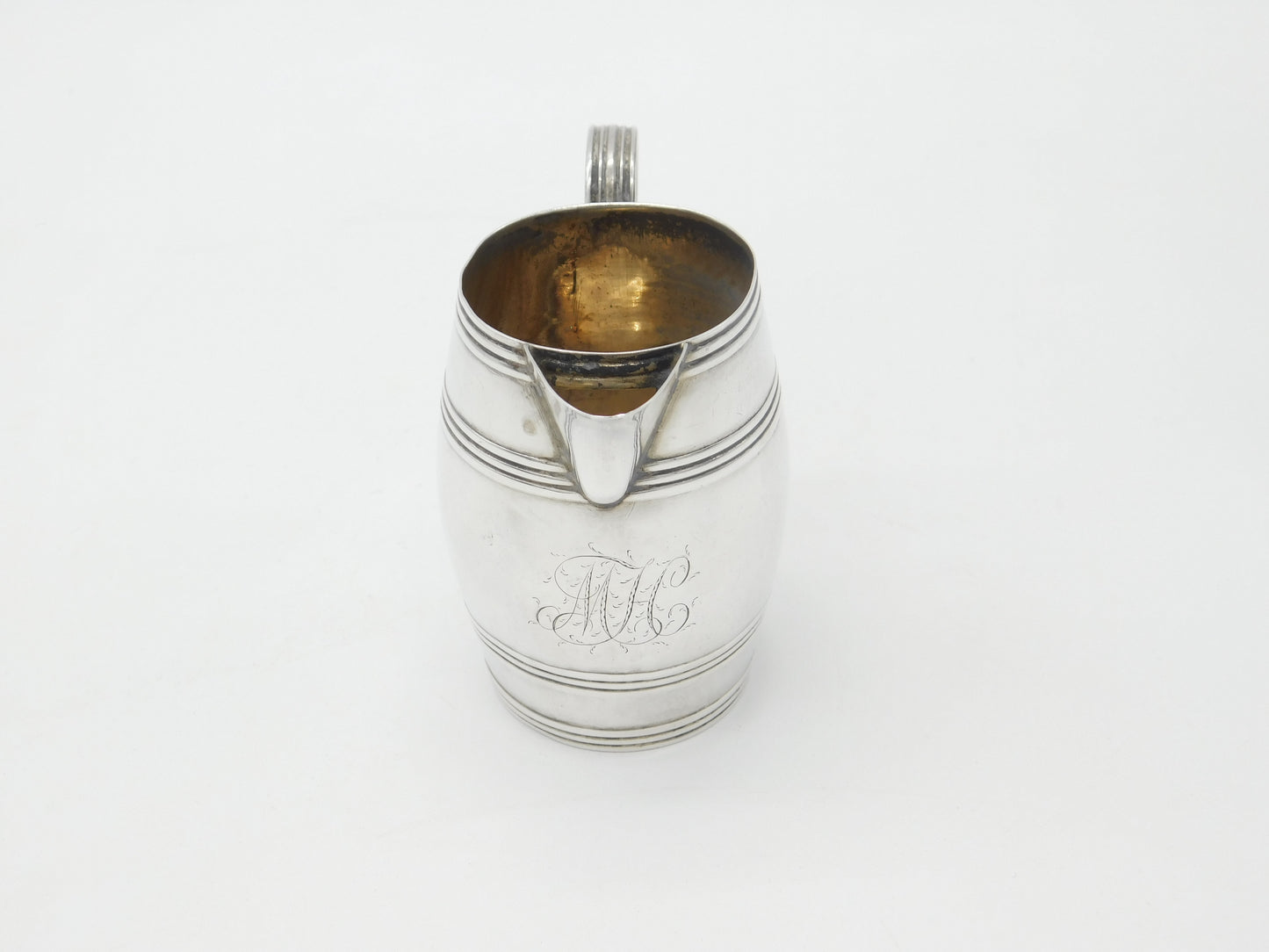 Georgian Sterling Silver Barrel Form Cream Jug 1783 London George Smith II