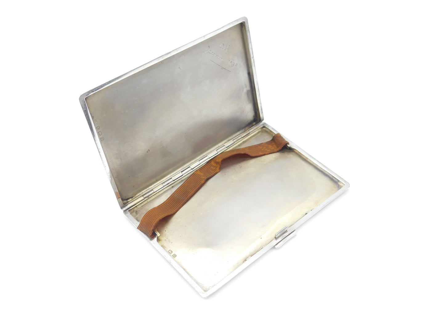 Sterling Silver Aesthetic Flying Duck Pattern Cigarette Case 1938 Birmingham