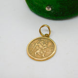 9ct Yellow Gold St Christopher Charm Pendant Vintage 1964 Birmingham