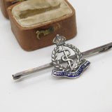 WWII Sterling Silver Enamel Royal Army Medical Corps Brooch TLM Antique